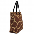 J261BL- GIRAFFE JUTE BAG W/BLACK HANDLE